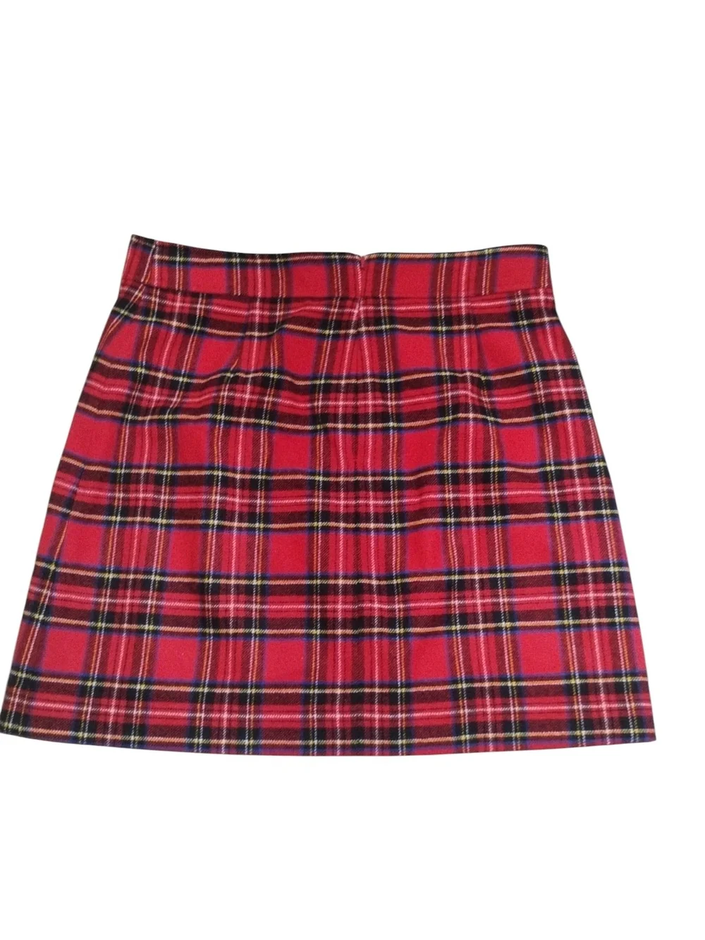 J. Crew Red Plaid Wool Blend Skirt SZ 14